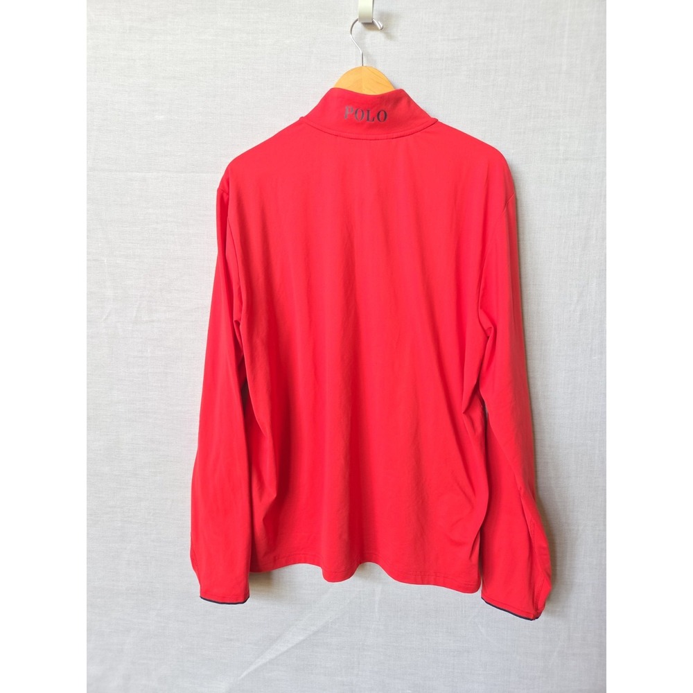Polo Golf Ralph Lauren Pullover Mens Large 1/4 Zip Up Red Blue Lightweight - Picture 13 of 15
